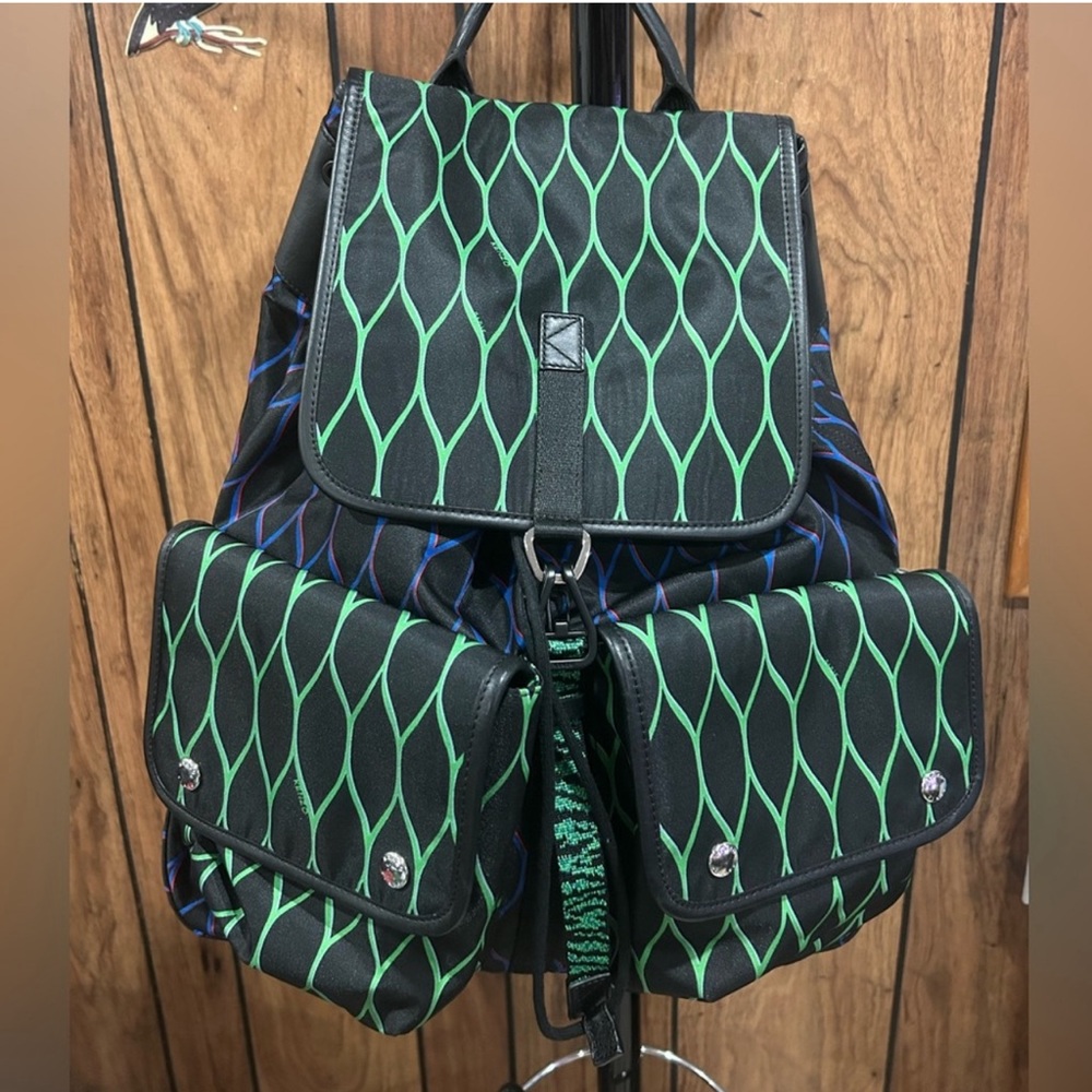 KENZO H&M Large Patterned Leather Trim Backpack Rucksack Shoulder Bag Me…